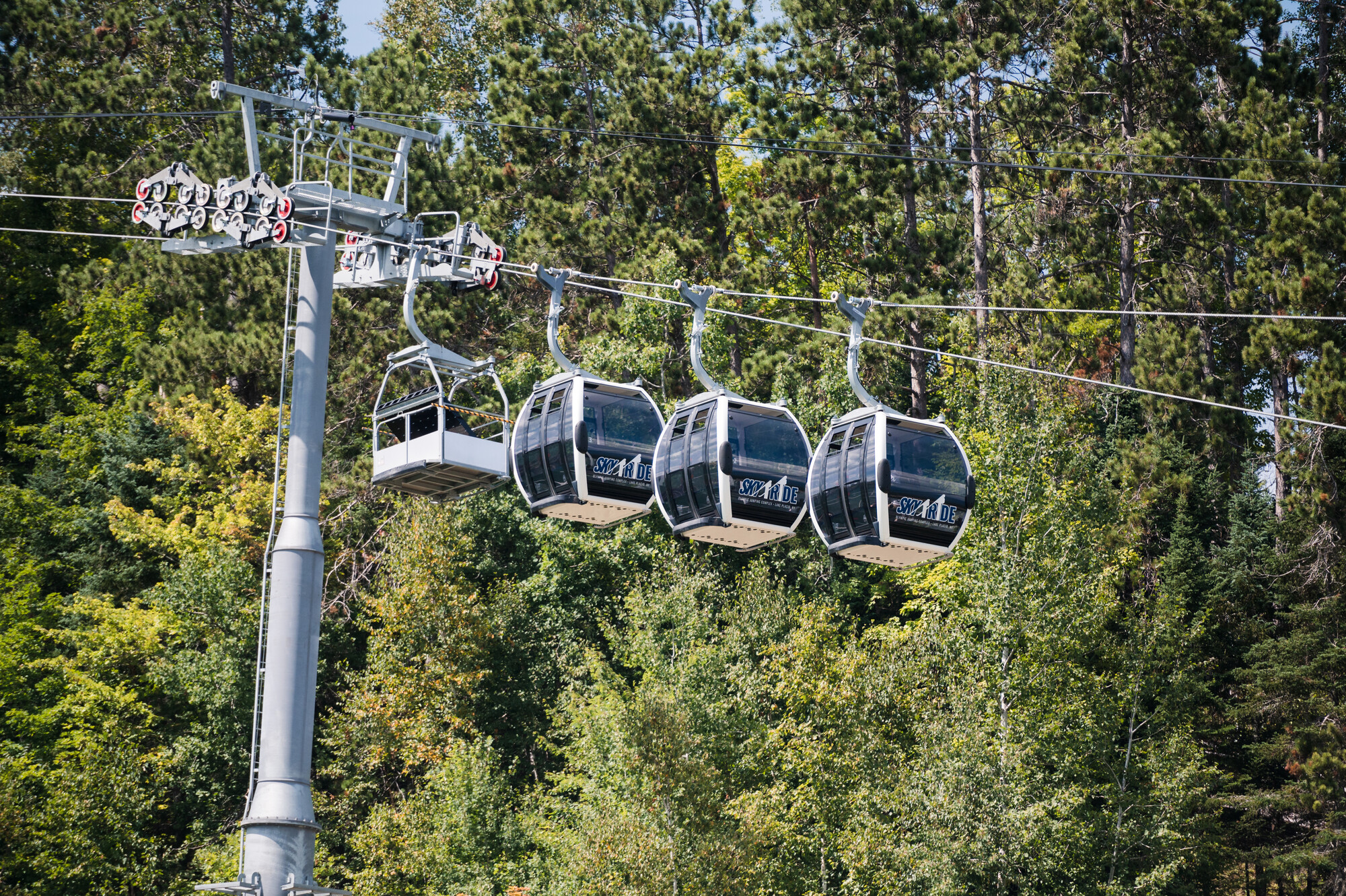 a view of the skyride gondola.